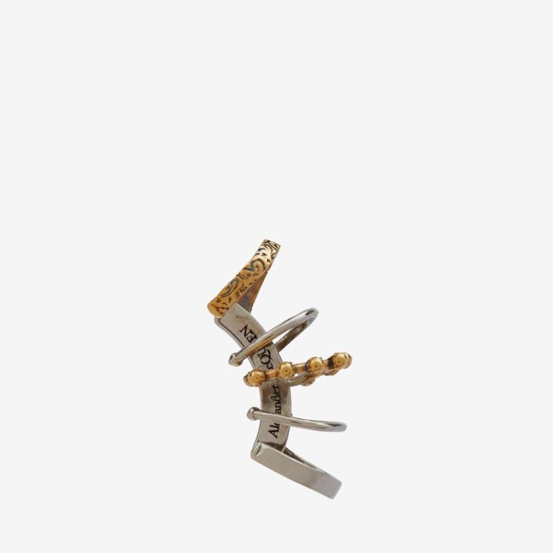 Alexander McQueen Women's Silver Punk Ear Cuff (Brass)